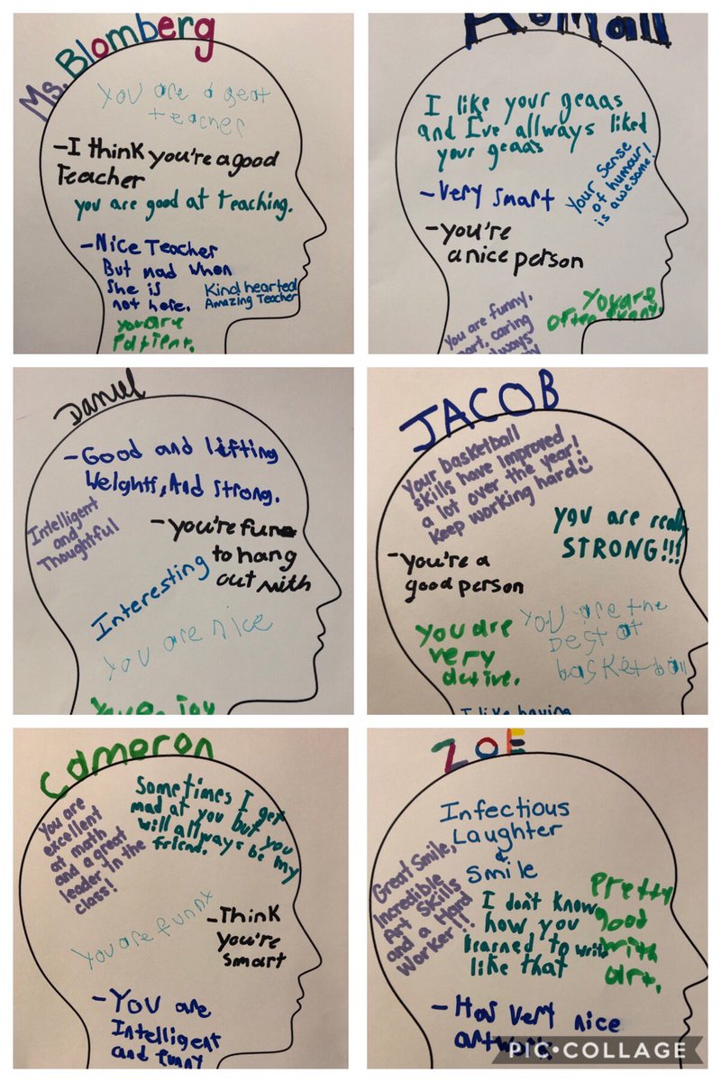 Our class is celebrating #mentalhealthweek by filling each-other’s heads with compliments and realizing how receiving and giving compliments makes you feel good about yourself! #choosekind