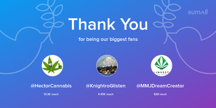 BudGroomers's tweet photo. Our biggest fans this week: HectorCannabis, KnightroGlisten, MMJDreamCreator. Thank you! via https://t.co/eLhbDtj1ZL https://t.co/zhEzulefjC