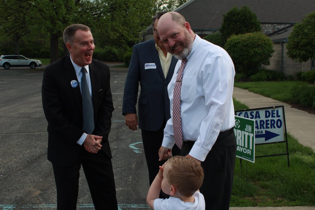 Next stop: Allisonville Christian Church, where Mayor Joe got to spend a few minutes with voters and <a href="/BootsForIndy/">Dan Boots</a>! 

Remember: you can vote anywhere today and polls are open until 6:00pm! #WeNeedJoe #FourMoreYears #2019Elections #GOTV