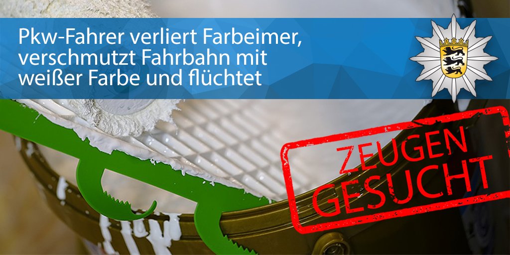 Polizei_KA's tweet photo. Ka - Kreuzung Gerwigstraße / Ostring: Pkw-Fahrer verliert #Farbeimer, verschmutzt Fahrbahn mit mehreren Litern weißer Farbe und flüchtete im Anschluss ohne sich um die Verunreinigung zu kümmern. Zur PM: https://t.co/q1Z5ZzzskE

#zeugengesucht

Eure #Polizei #Karlsruhe https://t.co/vzZydg5Xsu