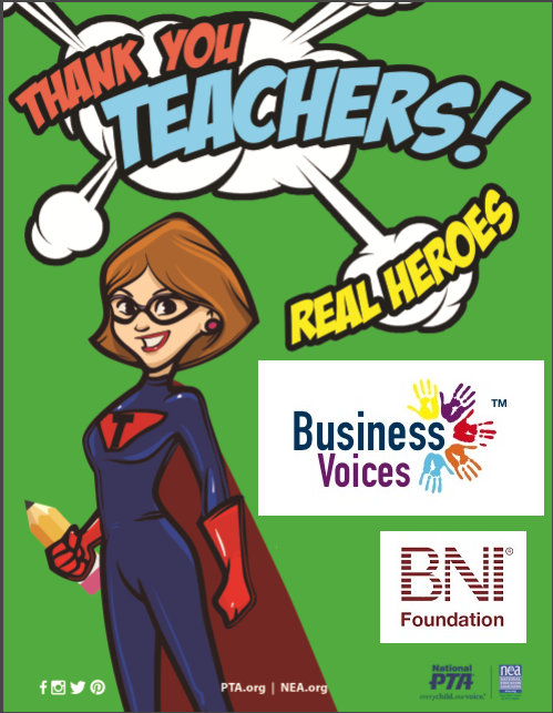 IvanMisner's tweet photo. HAPPY TEACHERS DAY

It's Teachers Day! The BNI Foundation LOVES teachers for being true life SUPERHEROES! #BusinessVoices #ThankATeacher https://t.co/l41VYAkbc8