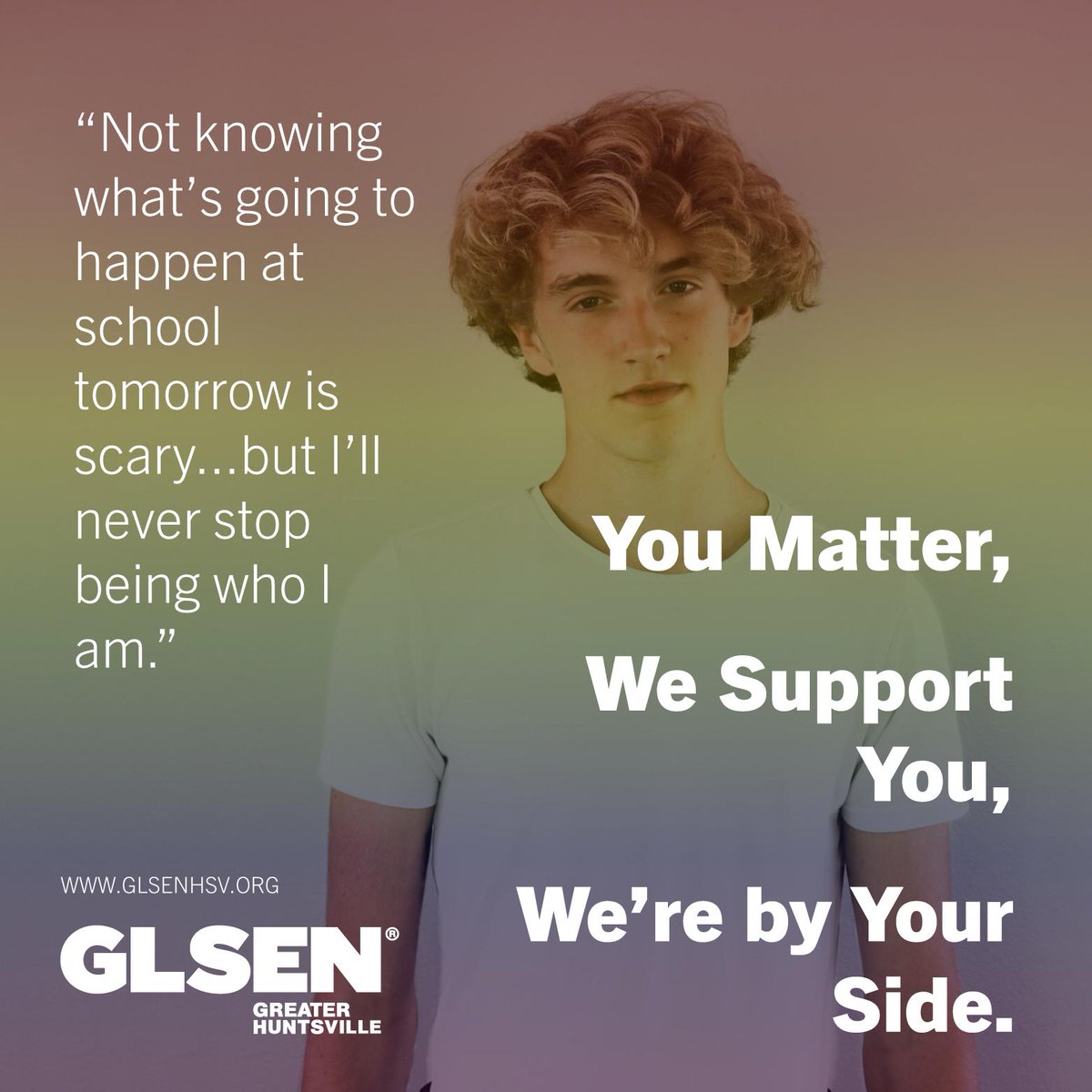 GLSENHuntsville's tweet photo. There's no one so important you must have their approval.  Be yourself, always. #trans  #lgbt #glsen #safeschools #gaystraightalliance #gsa #gay #transgender #GLSENproud #queer #nonbinary #gendernonconforming #pan #queerstraightalliance https://t.co/56iOo4IQAw