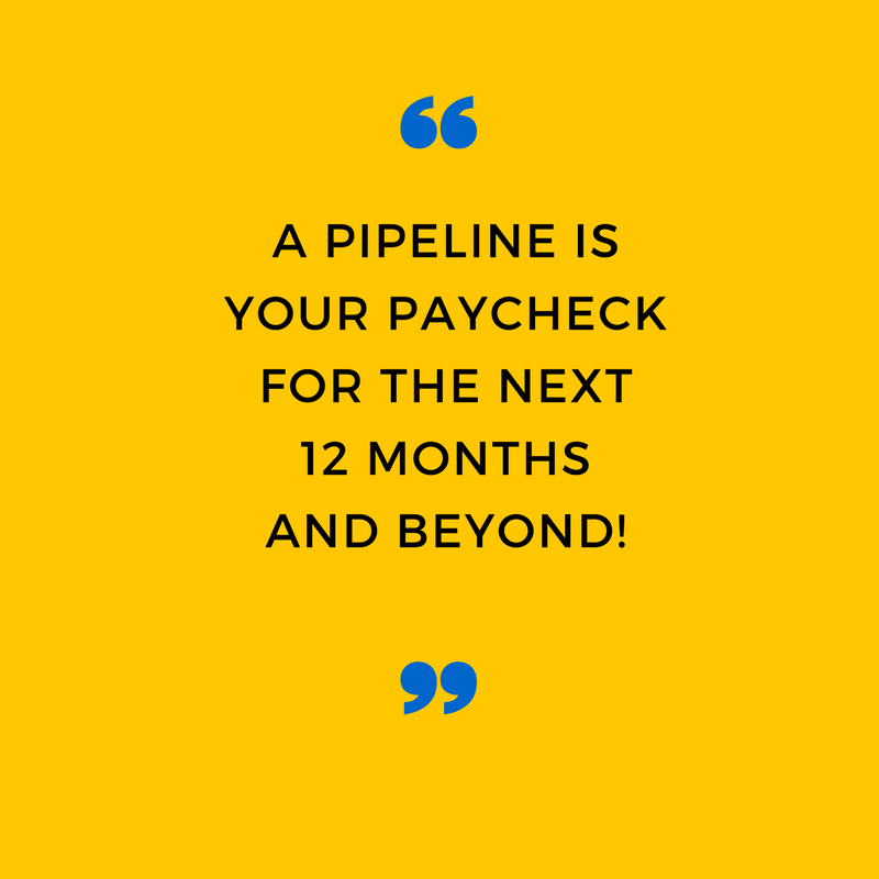 BestSalesTips's tweet image. A pipeline is your paycheck for the next 12 months and beyond.