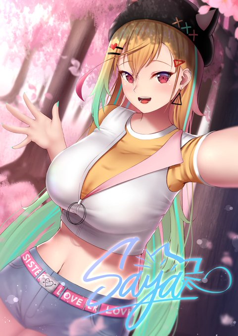 三色サヤ #オリジナル #うちの子 #ギャル #三色サヤ #ショートパンツ #金髪 https://t.co/jZq3jxp9JX 