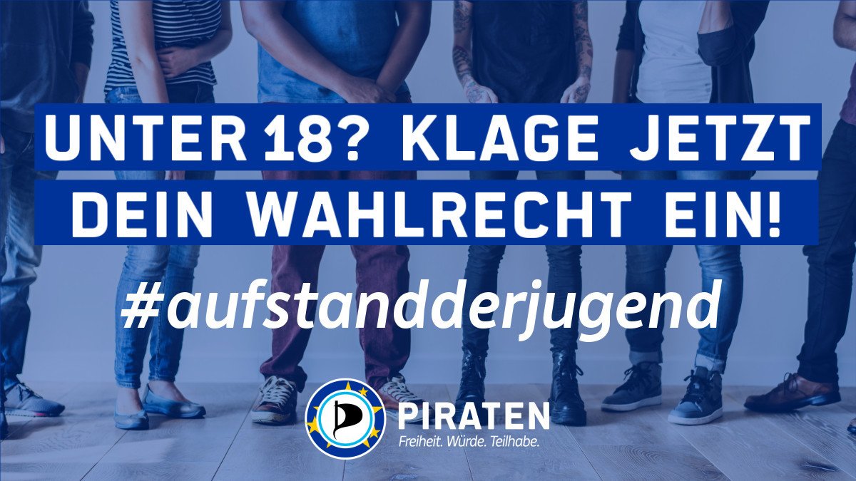 PiratenHessen's tweet photo. Die #Piratenpartei mit @echo_pbreyer #Ehrenbot will vor Gericht ziehen, damit auch Unter-18-Jährige künftig an der #Europawahl teilnehmen dürfen!
So gehts: https://t.co/4RB0yXzY4x
#aufstandDerJugend #FFF #FridaysforFuture #Artikel13 #Uploadfilter #Gehtwaehlen #Jugend /AK https://t.co/FoOd54ynjQ