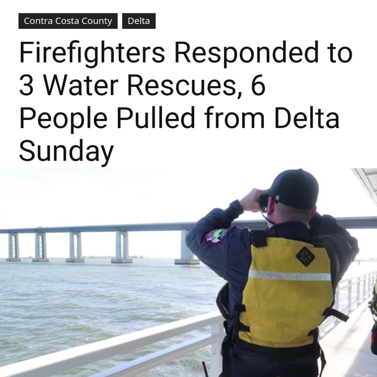 Please stay safe while enjoying the Delta! @eastcountytoday reported multiple water rescues this past weekend &amp; 6 individuals saved
#NoTunnel #SaveTheDelta #CADelta #California #Delta #Water #Antioch #Pittsburg #EastCounty #ContraCostaCounty #NorCal #FirstResponders #Fire #Rescue