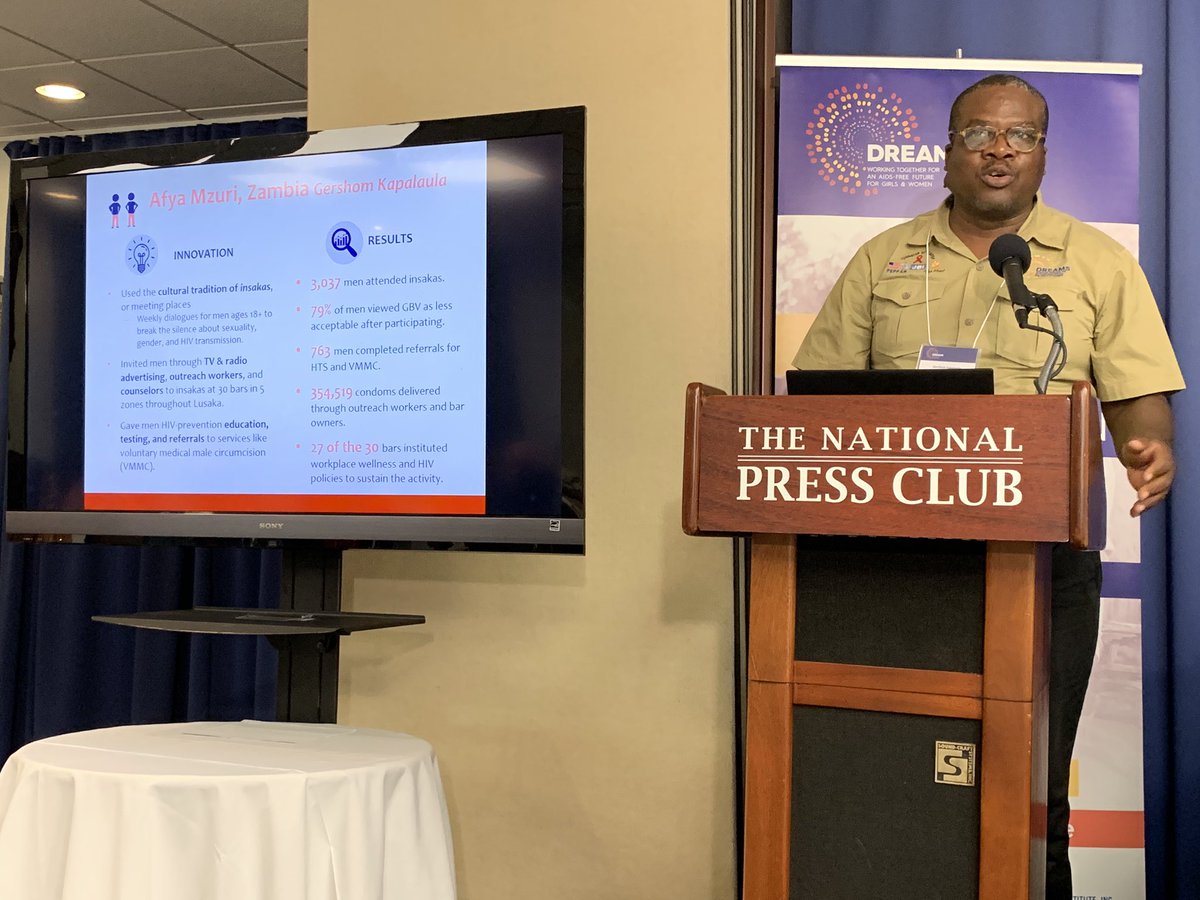 “Bar and taverns can be used in the fight against #HIV” - Gershom Kapalaula from Afya Mzuri sharing his insights and lessons learned from their innovation focused on linking men to HIV services.