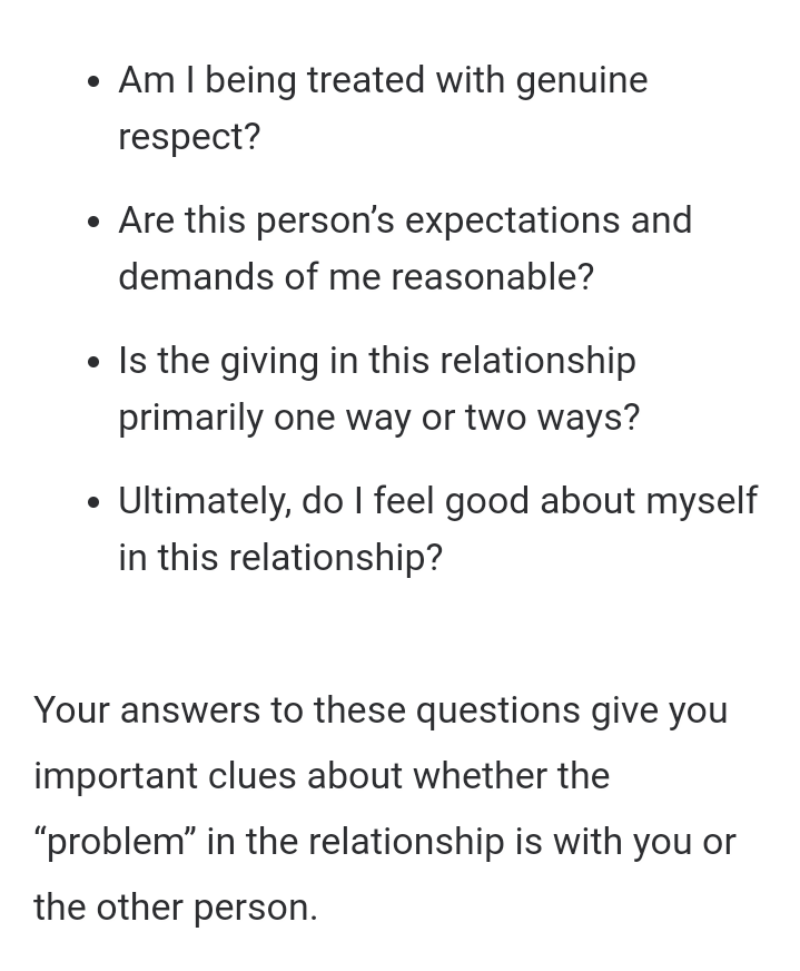 (3). ASK yourself. Penting untuk memahami pacar manipulative itu jago memainkan perasaanmu. Sehingga kamu perlu bertanya pada dirimu sendiri. Apakah kamu sudah diperlakukan dgn baik? Apakah aku beneran NYAMAN dalam hubungan ini? Jujurlah sama dirimu sendiri.