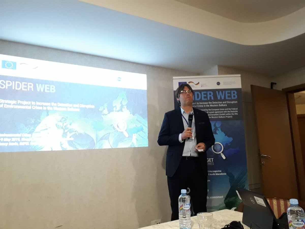 IMPELNetwork's tweet photo. First SPIDERWEB 🕸training on disrupting #environmentalcrime by the #impelnetwork kicked off in Skopje, North Macedonia @EnvironmentMk @giz_gmbh #EUGreenWeek #environmentalenforcement https://t.co/AoQfBsc21Z