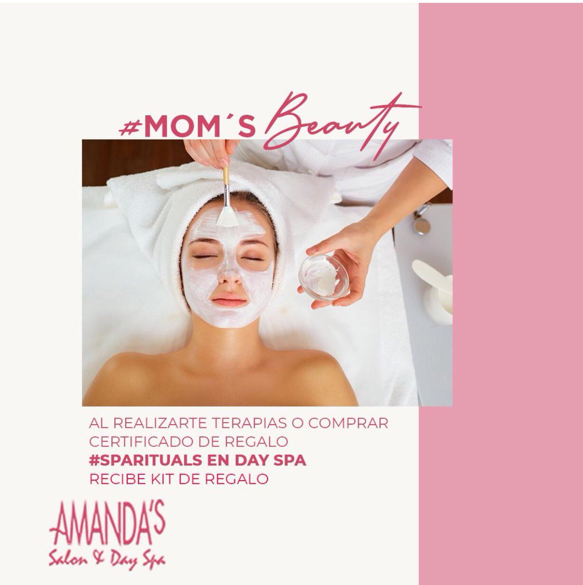 AMANDASSALON's tweet photo. Que te parece convertir este 10 de mayo en una experiencia #sparituals en #amandasdayspa disfruta de las #promoamandas2019 con un #certificadoderegalo y dale a tu mami un #lookamandas para el #diadelamadre https://t.co/0yjPVJxYAH