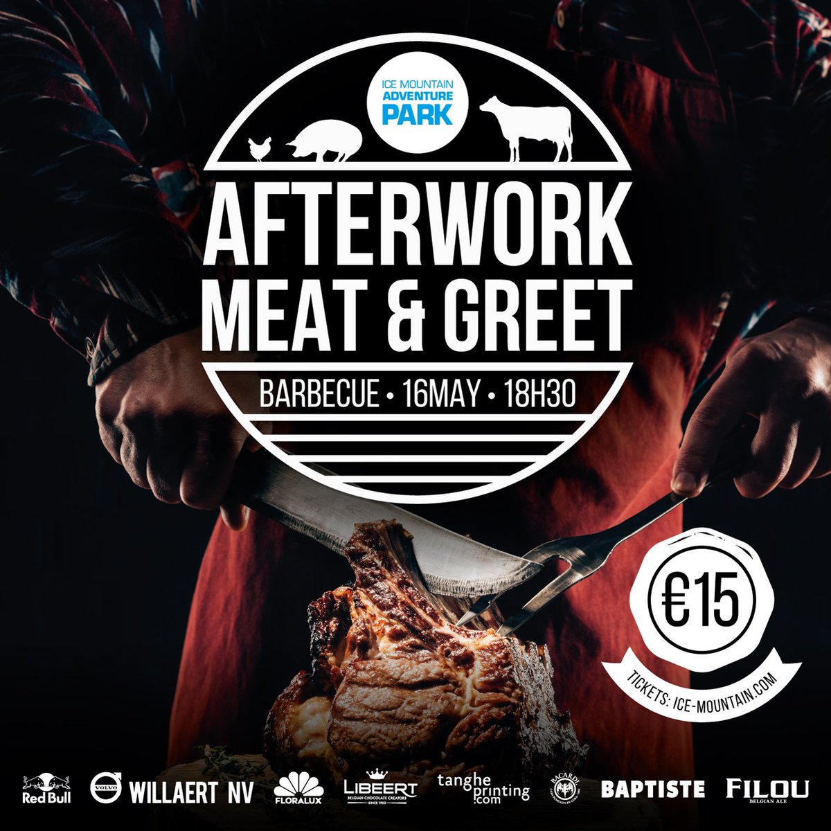 IceMountain_BE's tweet photo. Do you also enjoy barbecues ? 
That's a good news ! 
Our next Afterwork Meat 🥩&amp; Greet is made for you ! 🥂🤤

Come with your colleagues ! Book your ticket now : 
https://t.co/34AY9LBDPO

#Afterwork #BBQ #Colleagues #barbecue #IceMountainAdventurePark https://t.co/s5QSc3IMPr