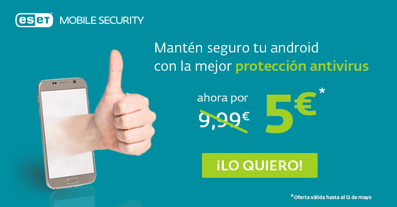 ESET_ES's tweet image. Últimas horas de la #AndroidWeek en ESET. Puedes adquirir nuevas licencias de ESET Mobile Security y ESET Parental Control en nuestra tienda online y en Google Play con un 50% de descuento. Clica aquí: comprar.eset.es/#/hogar/movil