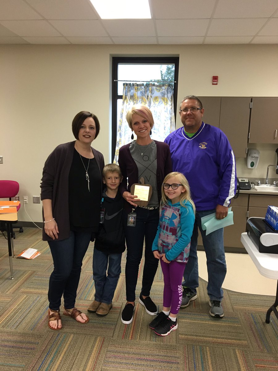 Thilyard's tweet photo. Happy to be there as @HoldregeDusters Board President Shaun Jensen presents these two deserving staff members with the 2019 HPS Board of Education Master Teacher Award.  They will be more formally recognized at the Staff Recognition Reception. https://t.co/MDbHIYb7bq