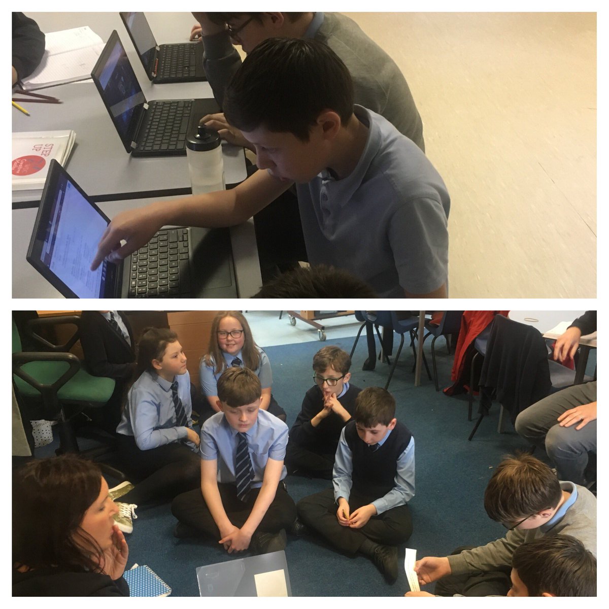 WDCcreatemaths's tweet photo. Final preparations for our end of term ‘Celebration @SPTA_HighSchool on 21st May -3:30pm - all parents welcome @StEunan and St Mary’s. #exciting #achievement @vonnie_32 @rowan_gillespie https://t.co/FsMIbYu89h
