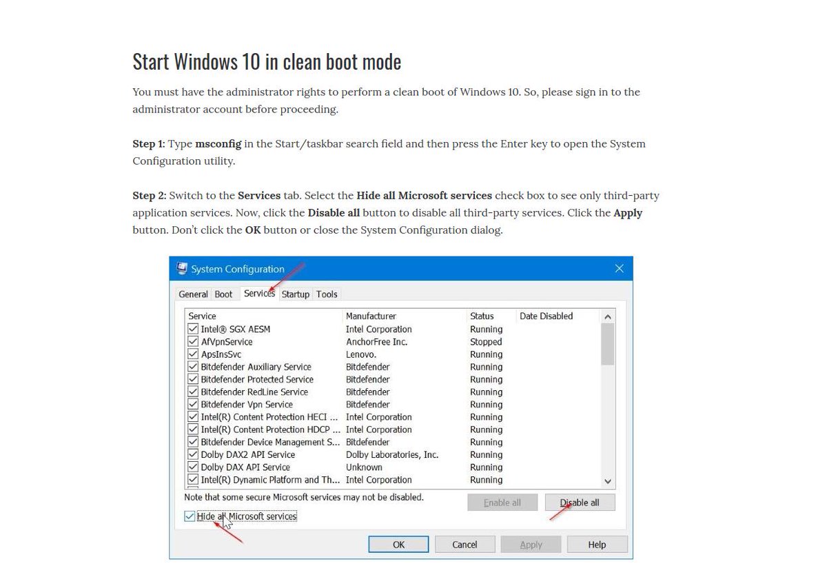 CAStenman's tweet image. How To Clean Boot Windows 10  bit.ly/2Yfn6oV  #Windows10 #CleanBoot #HowTo