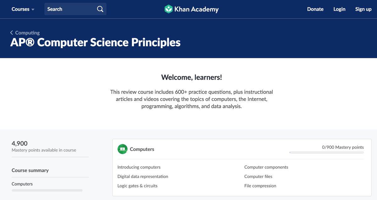 TeachCode's tweet image. Best of luck to all teachers readying their students for the AP CS Principles exam this week! If students need extra practice, our partners at @khanacademy have a free Computer Science Principles review course featuring more than 600 practice questions! khanacademy.org/computing/ap-c…