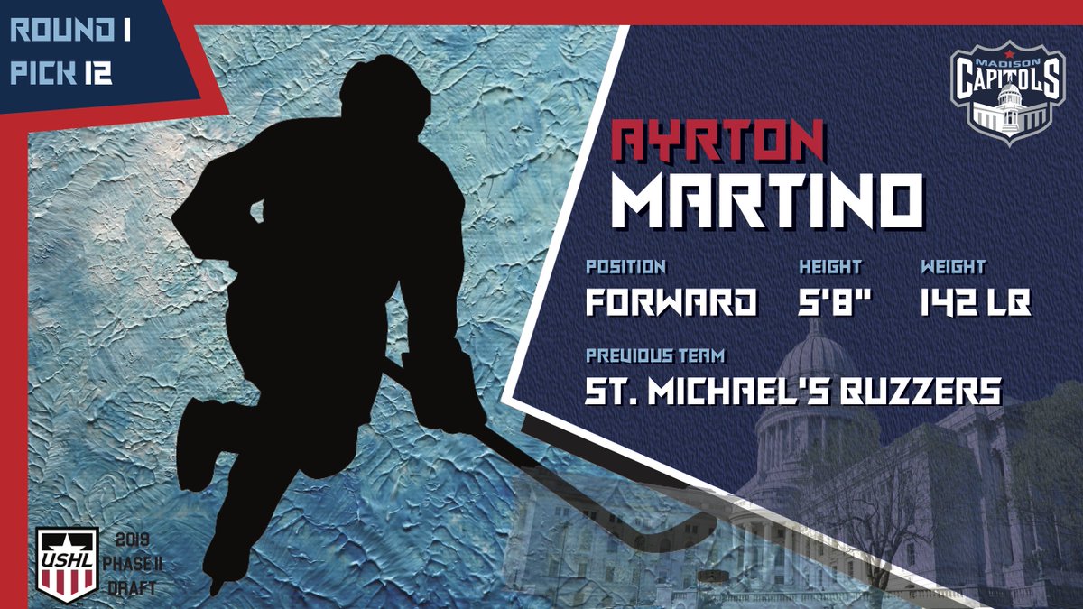 MadCapsHockey's tweet photo. Back-to-back picks means our next selection is Ayrton Martino from the St. Michael's Buzzers #MadCapsDraft https://t.co/7FyZCdZevz
