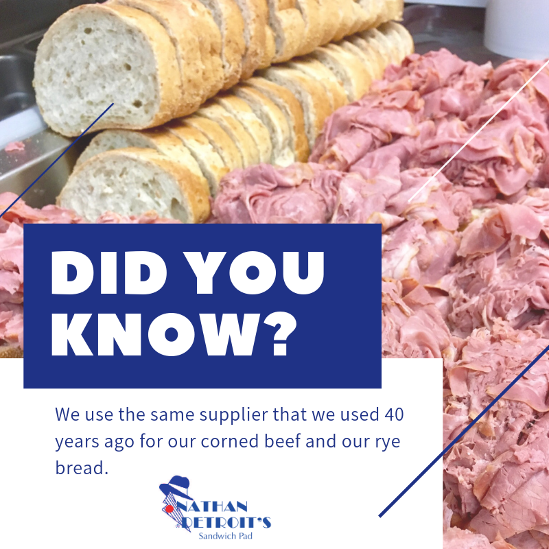 Did you know that we use the same supplier that we used 40 years ago for our corned beef and our rye bread. #NathanDetroitsWpg #supportlocal #wpgeats #nomicrowave #fresh #healthy #homemade #winnipeg #manitoba