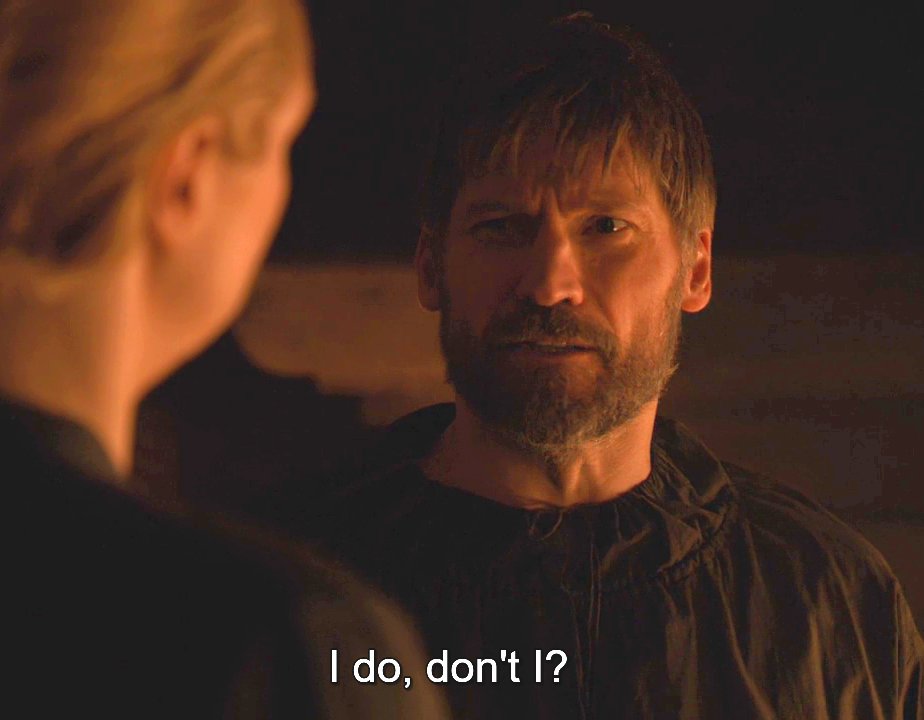  JAIME & BRIENNE Happy moments in episode 8x04A THREAD.PART 9,5.B: "You sound quite jealous."J: "I do, don't I?"PS: HER VOICE HERE, GUYS. SO DEEP. WOW.  #GameOfThrones #JaimeLannister #BrienneOfTarth
