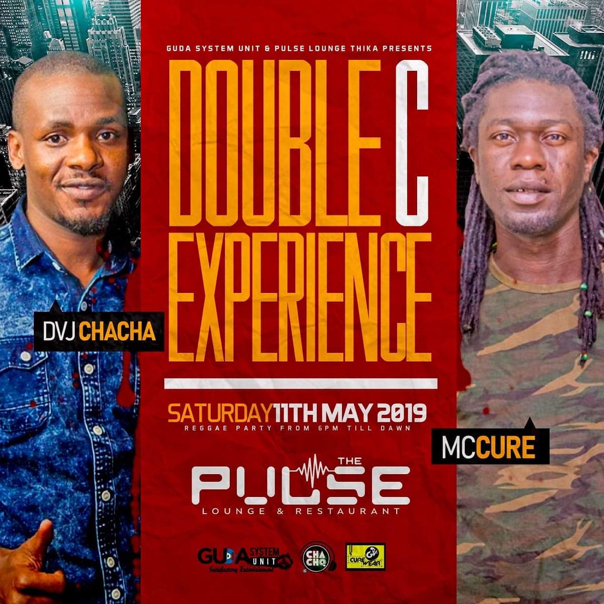 ItalVibesKenya's tweet photo. GUDA SYSTEM UNIT AND PULSE LOUNGE THIKA PRESENTS:-
🌟DOUBLE C EXPERIENCE🌟
MUSIC POLICY BY;
|| DVJ CHACHA || MC CURE ||
THIS SATURDAY 11TH MAY.. Issaplan💥
#GoldenFingerChacha
#GudaSystemUnit
#CureWear
@christineguda @ZeNdiamboCure  @Chachavdj @MartoValencia https://t.co/RNgDnSmZTE