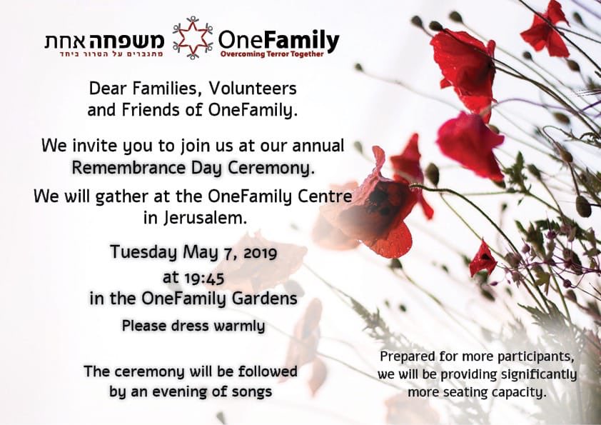 OneFamily2GTHR's tweet photo. Dear Families, Volunteers, and Friends of One Family, 
We’d be honored if you joined us tonight at the Remembrance Day Ceremony. 
If you cannot attend, you are invited to watch the ceremony live. Beginning at 8 PM. https://t.co/3fsi7n7eND https://t.co/gtNqMkqsql