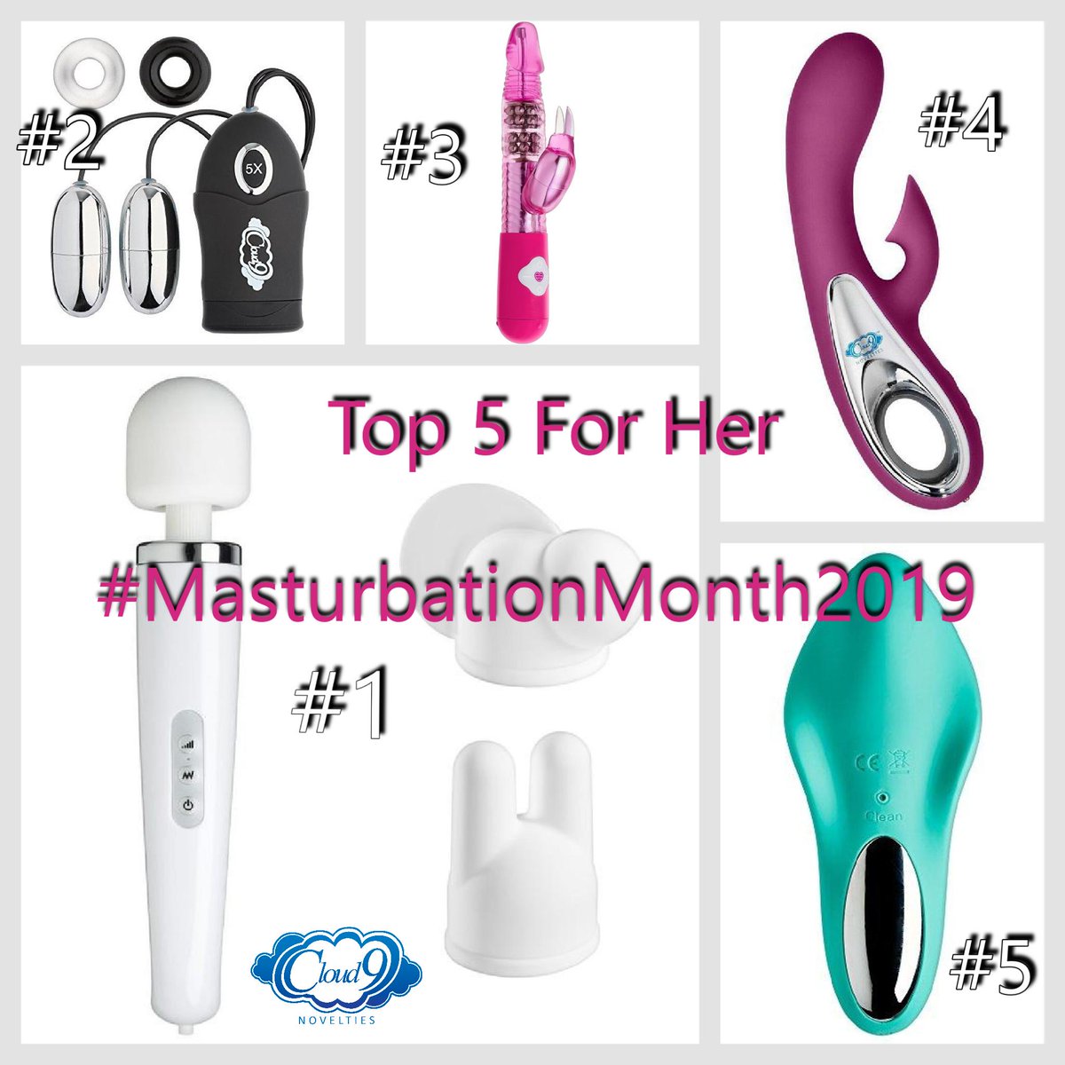 #MMonth Top 5 Sex Toys for Her #1 cloud9novelties.com/products/wand-… #2 cloud9novelties.com/products/rabbit #3 cloud9novelties.com/products/doubl… #4 cloud9novelties.com/products/air-t… #5 cloud9novelties.com/products/air-t… . . #MasturbationMonth2019 #Cloud9Novelties #Top5List #ForHer #SexualHealthWellness
