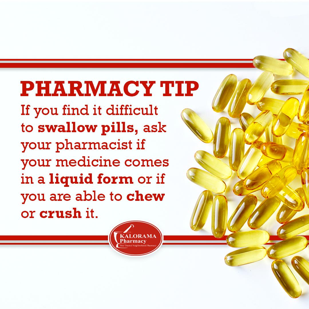 #PharmacyTip - If you find it difficult to swallow pills, ask if your medicine comes in a liquid form or if you are able to chew or crush it #pharmacy #medication #washingtondc