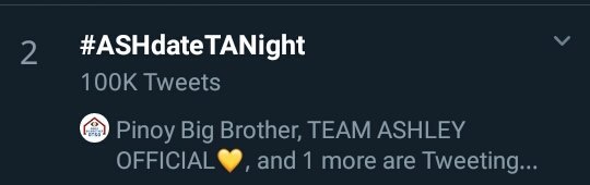 4rivermore's tweet photo. UPDATE: Congrats! We did it Milkies!! So proud of y'all. Thanks for participating our tp today. Mark this day/tag. So much loveeee! Also seventh spot na rin ang AshTan. Grabe kayo milkies!!

@PBBabscbn
#ASHdateTANight https://t.co/dCMjsNDMgq