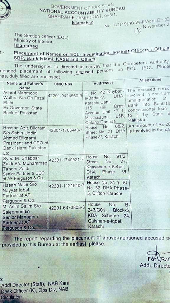 AyazBuriroPPP's tweet photo. NAB recommended Shabbar Zaidi's name on ECL few months ago in Kasb-Bank Islami scam. His name was removed by PM during a cabinet meeting & Now he has been appointed as a Chairman FBR Pakistan.
#NepotismOfNayaPakistan https://t.co/cUjCBZVqfy
