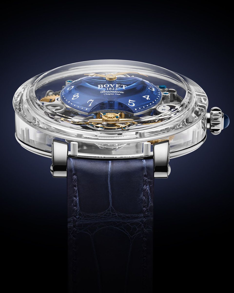 Bovet_1822's tweet photo. Under the continuous inspiration of Mr. Raffy, Récital 26 Brainstorm® Chapter one is once again proving the uniqueness of BOVET 1822 timepieces while presenting the exceptional sapphire case shaped like a sloped writing desk. #bovet1822 #recital #recital26 #dimier #luxury https://t.co/NnNpkvZRf9