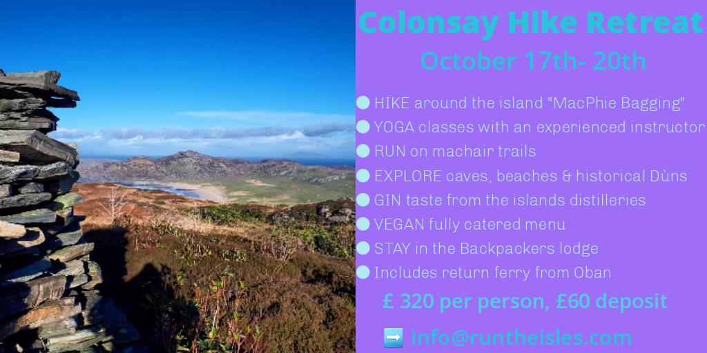 RunTheIsles's tweet image. #Colonsay #hikeretreat with #trailrunning #yoga #caving #gin #vegan menu. DM or reply as per advert #staycation #hikeholiday