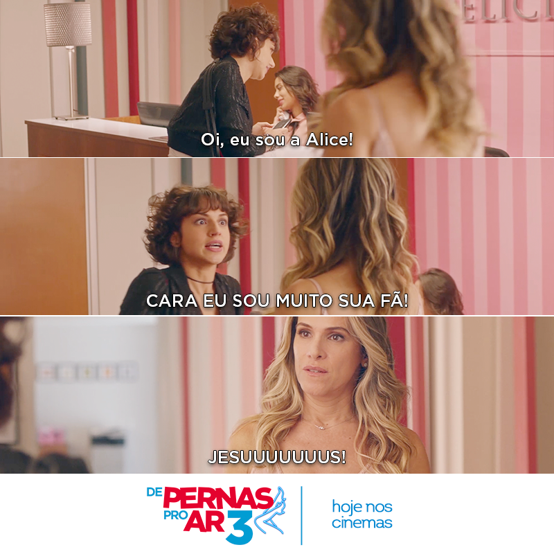 DePernas3's tweet photo. Imagina só conhecer o seu maior ídolo: pra Leona, a Alice é tipo o Steve Jobs das pepecas! Corra para os cinemas pra rir até cansar com #DePernasProAr3! Ingressos: https://t.co/yDBGpnKdJR https://t.co/M3Kauvs4Dt
