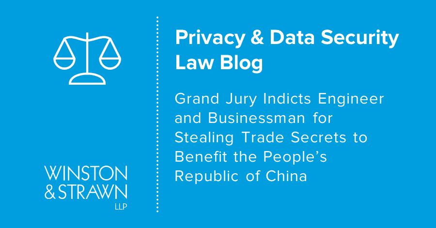 WinstonPrivacy's tweet photo. The U.S. government remains committed to bringing cases against individuals with ties to China to protect valuable #tradesecrets, companies should consider reporting suspicious activities, given the growing prevalence of economic espionage. https://t.co/blsqDQ2WAJ #datasecurity https://t.co/gnbhfOdwjC