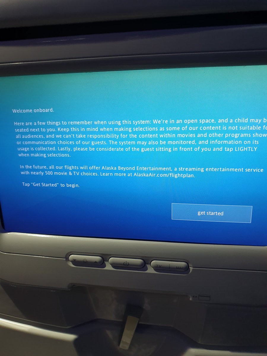 Melody2020's tweet photo. @British_Airways and @AmericanAir-can you follow @AlaskaAir’s example &amp; disclaim on-screen (or as an announcement) that passengers dont need to hammer the touchscreen on the headrest to make a selection?🙏🏼...That persistent nudge on the back of your head 🤕😤#TheWorst #PleaseHelp https://t.co/kxHqy7DDqw