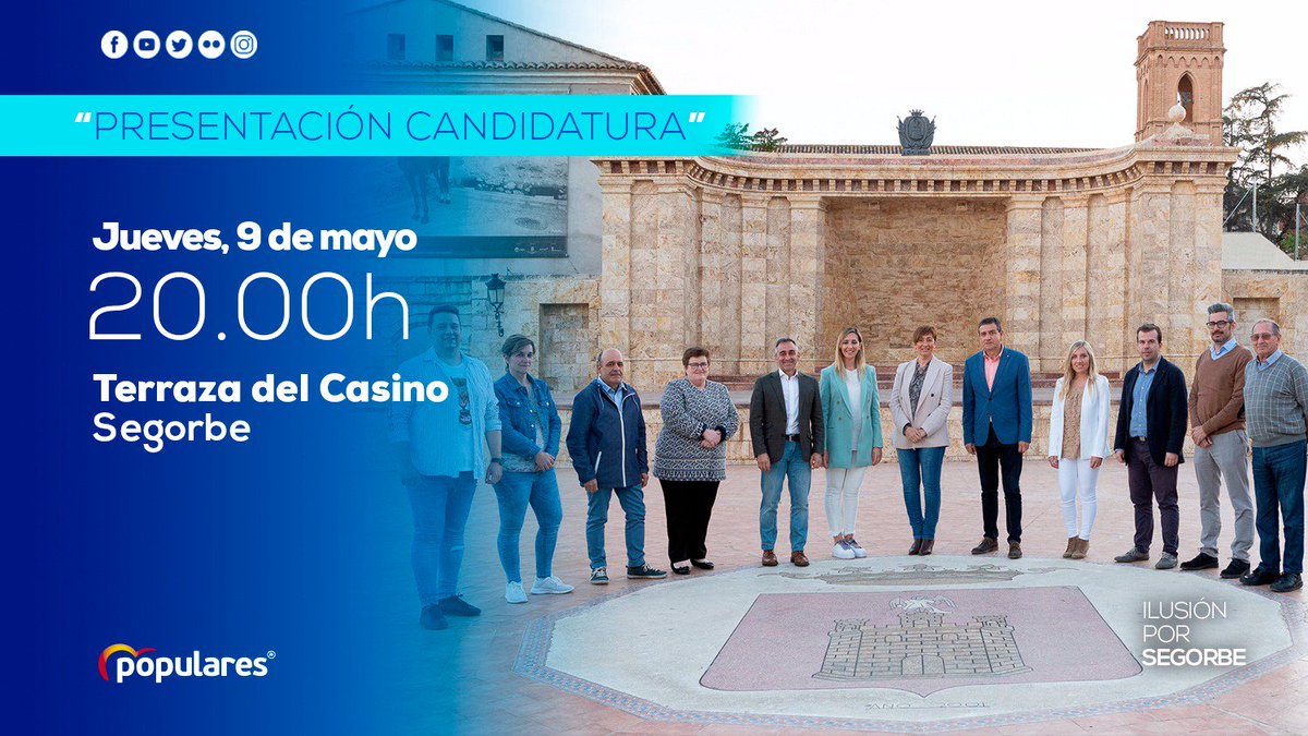 TribunaSegorbe's tweet photo. El próximo jueves día 9 de mayo, a las 20 horas tendrá lugar el acto de presentación de la candidatura del @ppsegorbe, en la terraza del Casino de Segorbe.

👉🏻 https://t.co/jFqmOfFaq9

¡Estáis todos invitados!

#Elecciones #26M #IlusiónXSgb #MCCAlcaldesa #Segorbe https://t.co/F5yf3VDxmX