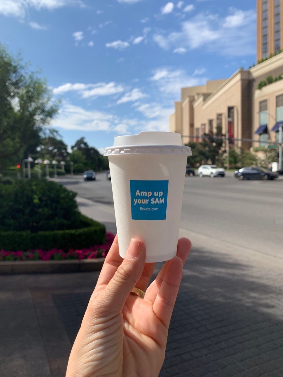 flexera's tweet image. On your way to #Knowledge19? Get coffee to amp up your morning with Flexera