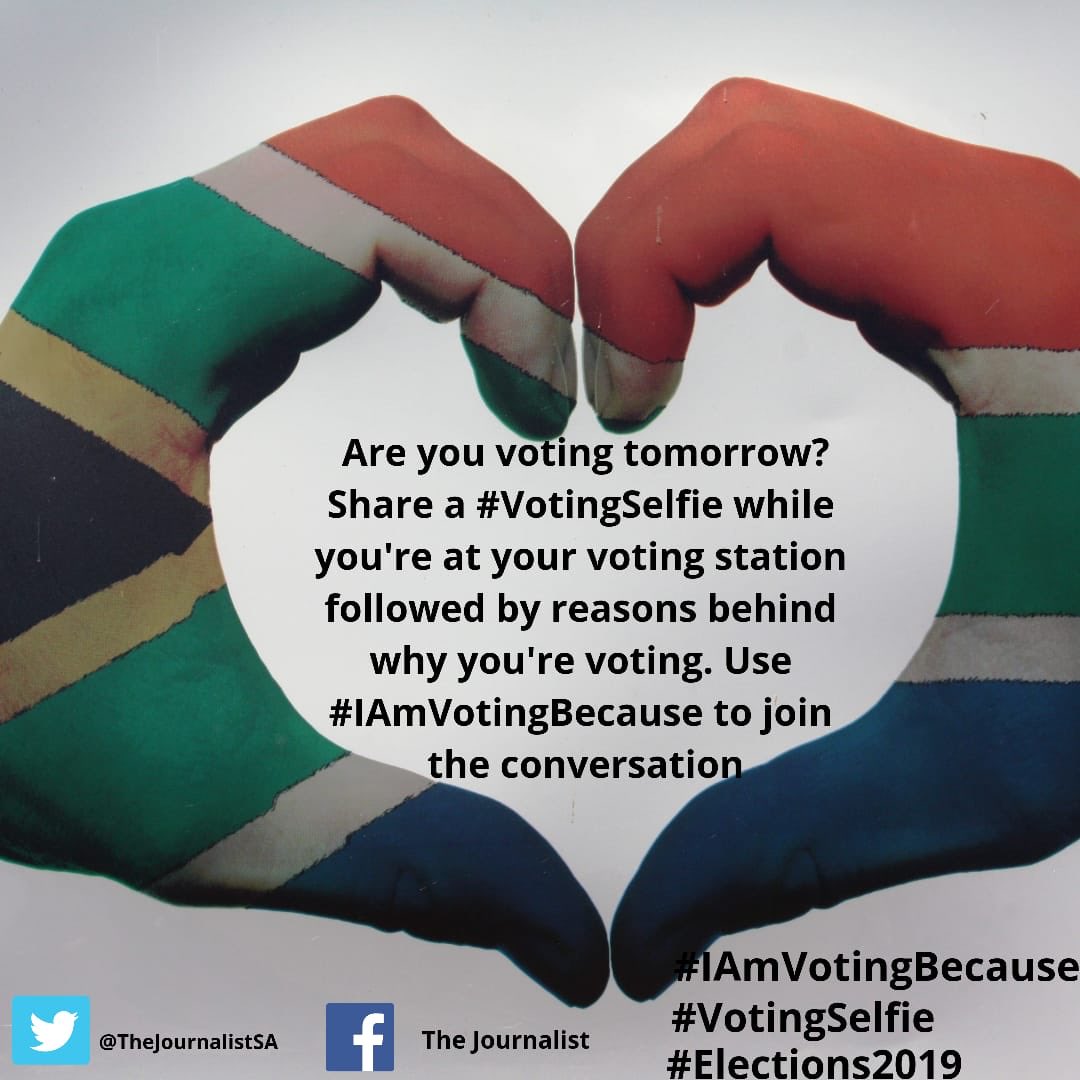 TheJournalistSA's tweet photo. Tag us and join the conversation!
#IAmVotingBecause
#VotingSelfie
#Elections2019 https://t.co/lZblcsjqR3