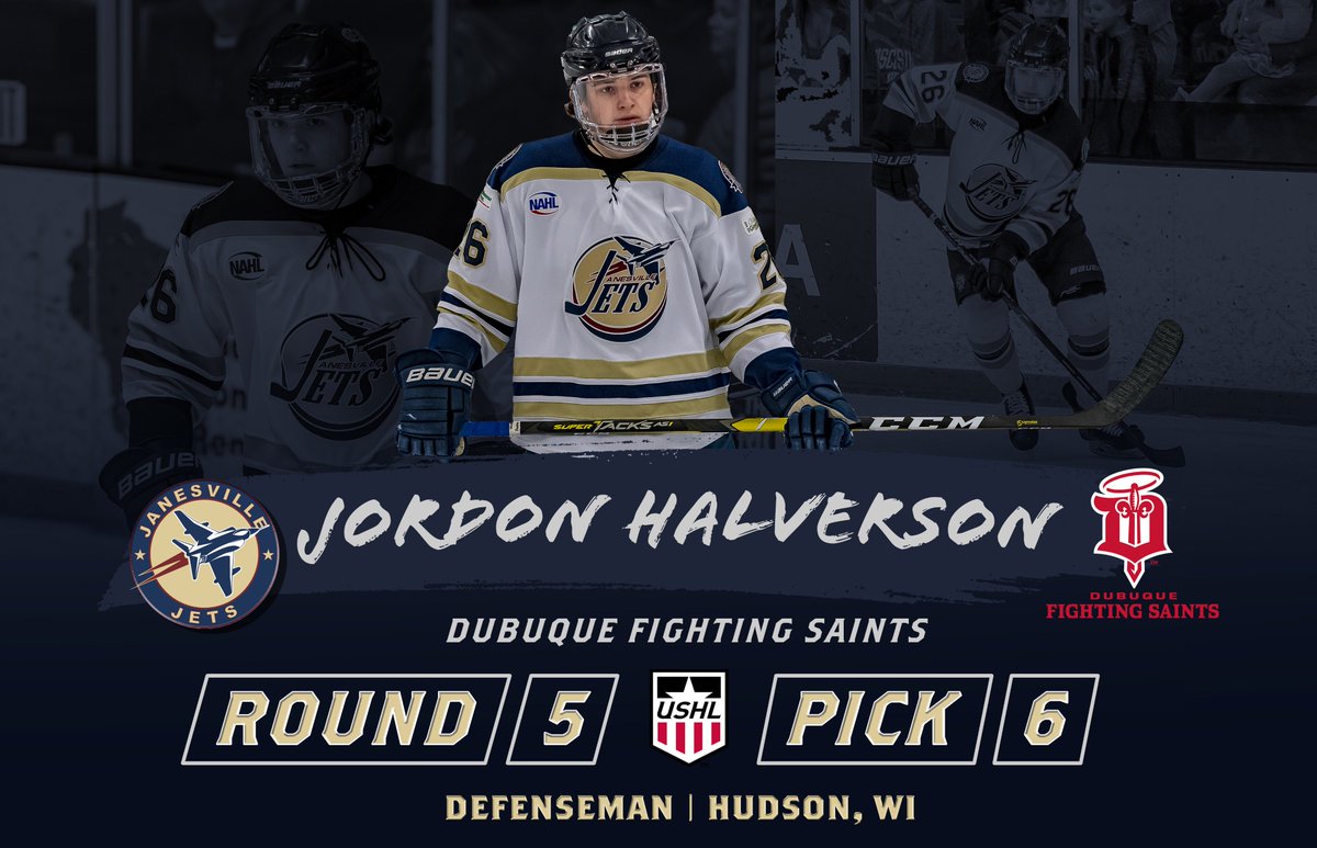 JanesvilleJets1's tweet photo. #DRAFTED: D Jordon Halverson

R5 P6 (65th overall)

#USHLDraft #WhosNext #CultureOfAdvancement https://t.co/Yxt9LKN6hk