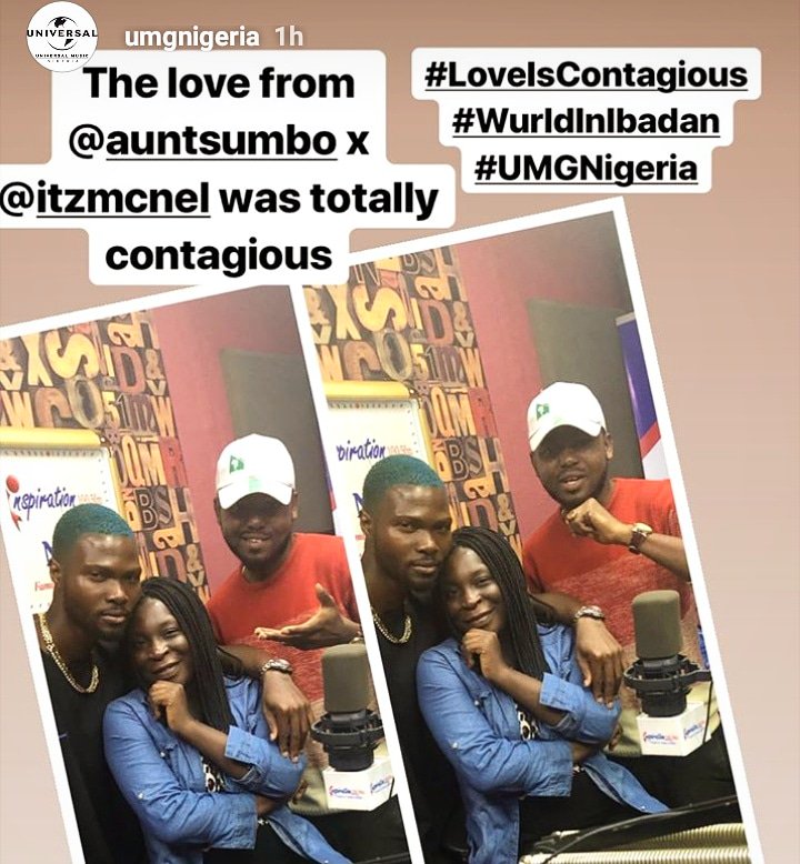 n3uroti8's tweet photo. Most definitely we had an awesome timeout hosting super talented @umgnigeria artiste @thisiswurld on the #LunchTime today
.
.
@thisiswurld gave insights about his latest project #LoveIsContagious and revealed future plans about his music
#LunchTime
#No1FamilyRadio📻 https://t.co/y6OqfvaUI3