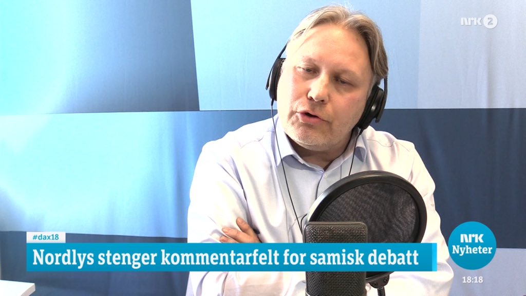 KarlEldar's tweet photo. Nordlys har vært nødt til å stenge kommentarfeltet etter samiske saker på grunn av massiv #samehets, sier red. Skjalg Fjellheim. Representant for @Hoyre, Ole Martin Rønning, trekker i tvil at det er noe særlig hets mot samer. Nedslående fra det ledende regjeringspartiet! #dax18 https://t.co/Q4P57Mxrec