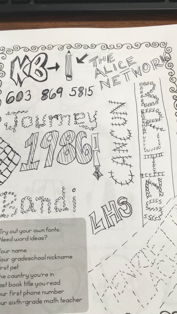 kabes86's tweet image. Week 2 #sketchEDnh Day 1- fun with fonts!