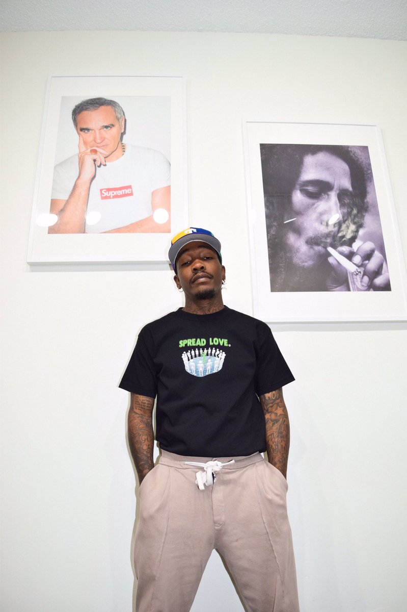 LiamLasky's tweet image. @DizzyWright in our “Spread Love” tee + collection available now at Still Movin #Distortedthinking