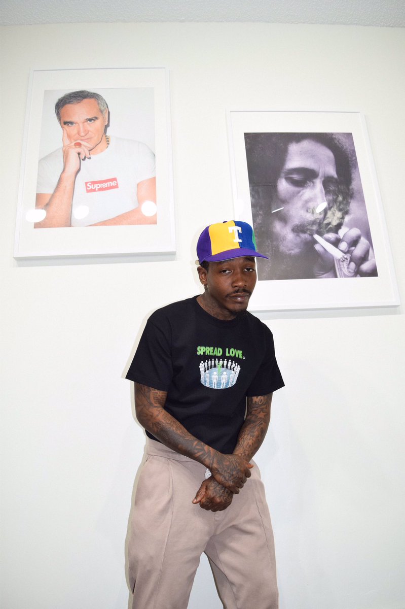 LiamLasky's tweet image. @DizzyWright in our “Spread Love” tee + collection available now at Still Movin #Distortedthinking