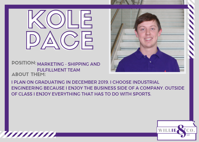 WillieAndCoLLC's tweet photo. Employee Spotlights! Meet a member of the Finance team, Thomas Finley, and a member of the Shipping and Fulfillment team, Kole Pace! https://t.co/wqVUfPS5Kg