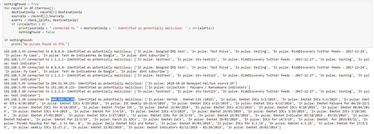 PrakashAjeet's tweet image. Want to see how you can quickly verify IP addresses from your logs against Alienvault OTX Threat Exchange using #AzureNotebook. Read this wonderful post from @AdiGri01. Simple , well explained and a must read. #AzureSentinel #Python #Jupyter medium.com/@adriangrigoro…