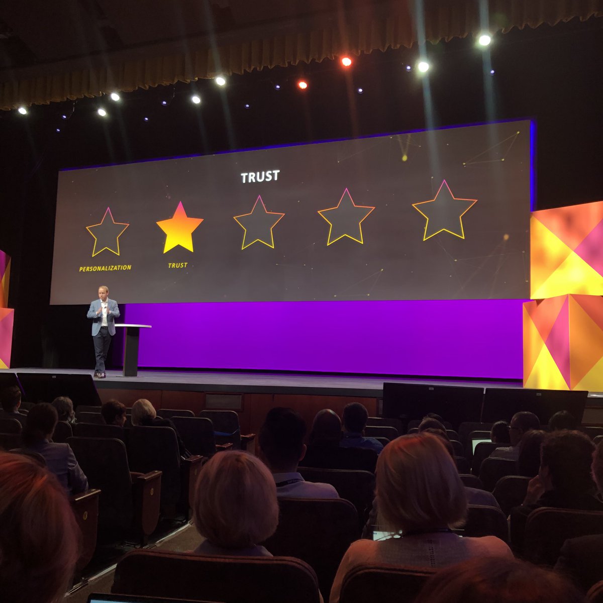 Love it. 3 words from <a href="/aatzberger/">Alex Atzberger</a> ...Don’t be Creepy. Sound advice when using #Data to drive experiences. #SAPcxlive