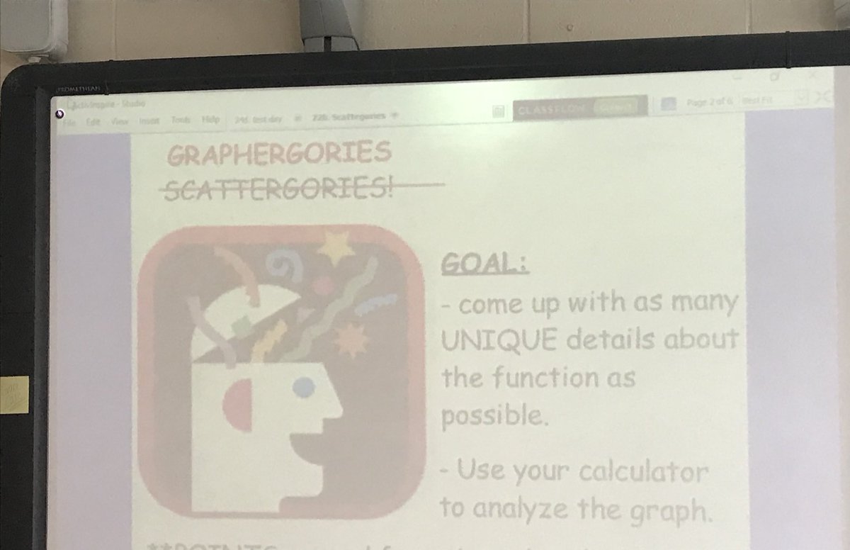 MsPrecisePirkl's tweet image. Scattergories for the WIN! Thank you @mathequalslove for the awesome idea!
Amazing to see how many details & key features Ss came up with after the first few examples through listening and learning from their peers! #graphingfunctions #scattergories #iTeachMath #MTBoS
