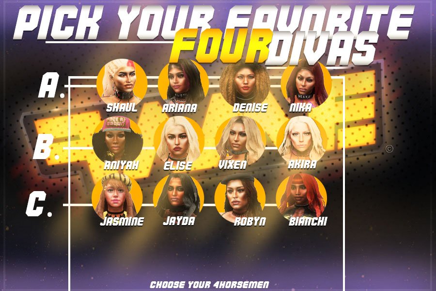 FameWrestling's tweet photo. Four Horsewomen? #FAME Pick your favorite!
#PollGames https://t.co/9eVF8ipGJV