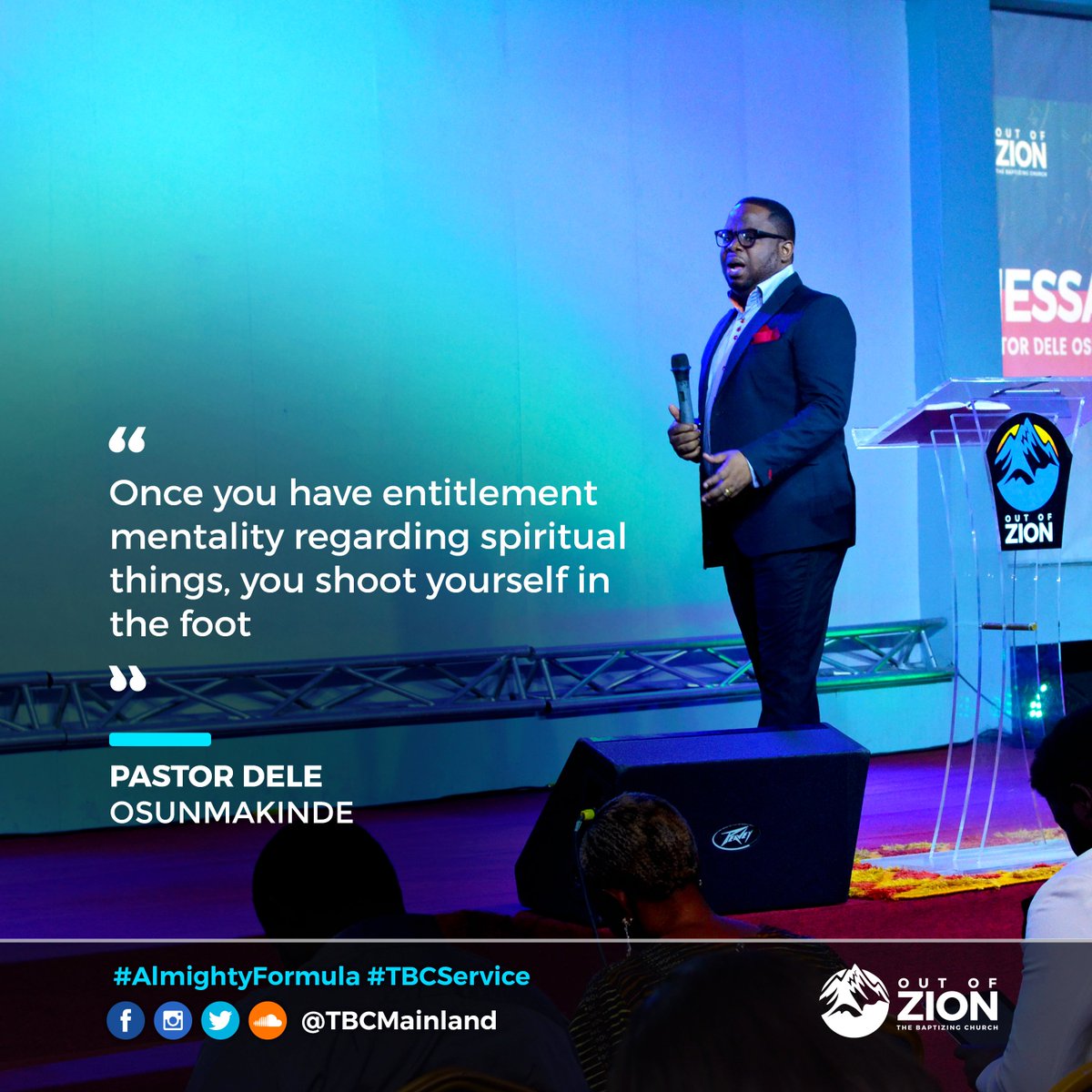 TBCOutOfZion's tweet photo. "Once you have entitlement mentality regarding spiritual things, you shoot yourself in the foot" Pastor Dele Osunmakinde
#TheWord
#AlmightyFormula https://t.co/BVjoKWnrQB