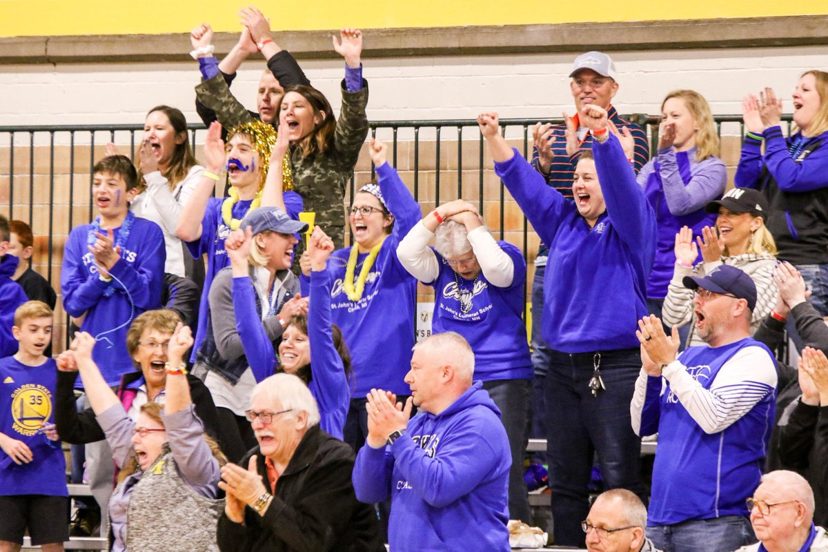 SJSChaska's tweet photo. We've got spirit! 🗣🏀🦁 
We spotted a few of our amazing Royals fans cheering our girls on at the National tournament in Indiana! Thank you @LBAA_Nationals for these fun photos. https://t.co/t84IyYSc9h
